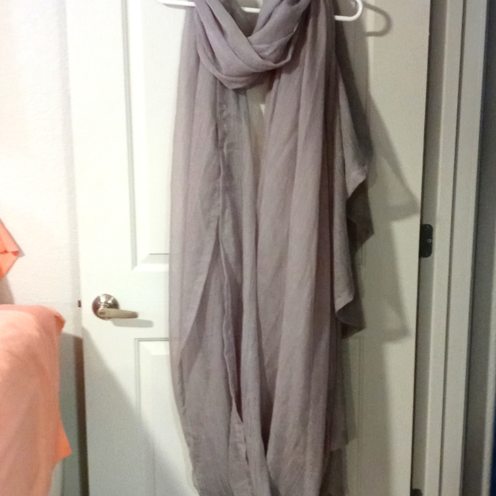 WINDOW SCARF SHEER DECORATIVE  DRAPERY FABRIC IN GOSSEMER GRAY